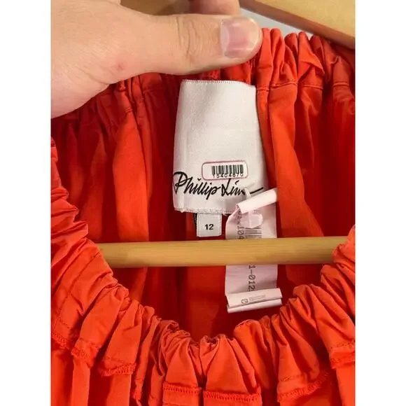 3.1 Phillip Lim Orange Ladybug Poplin Dress Size 12 - Picture 5 of 5
